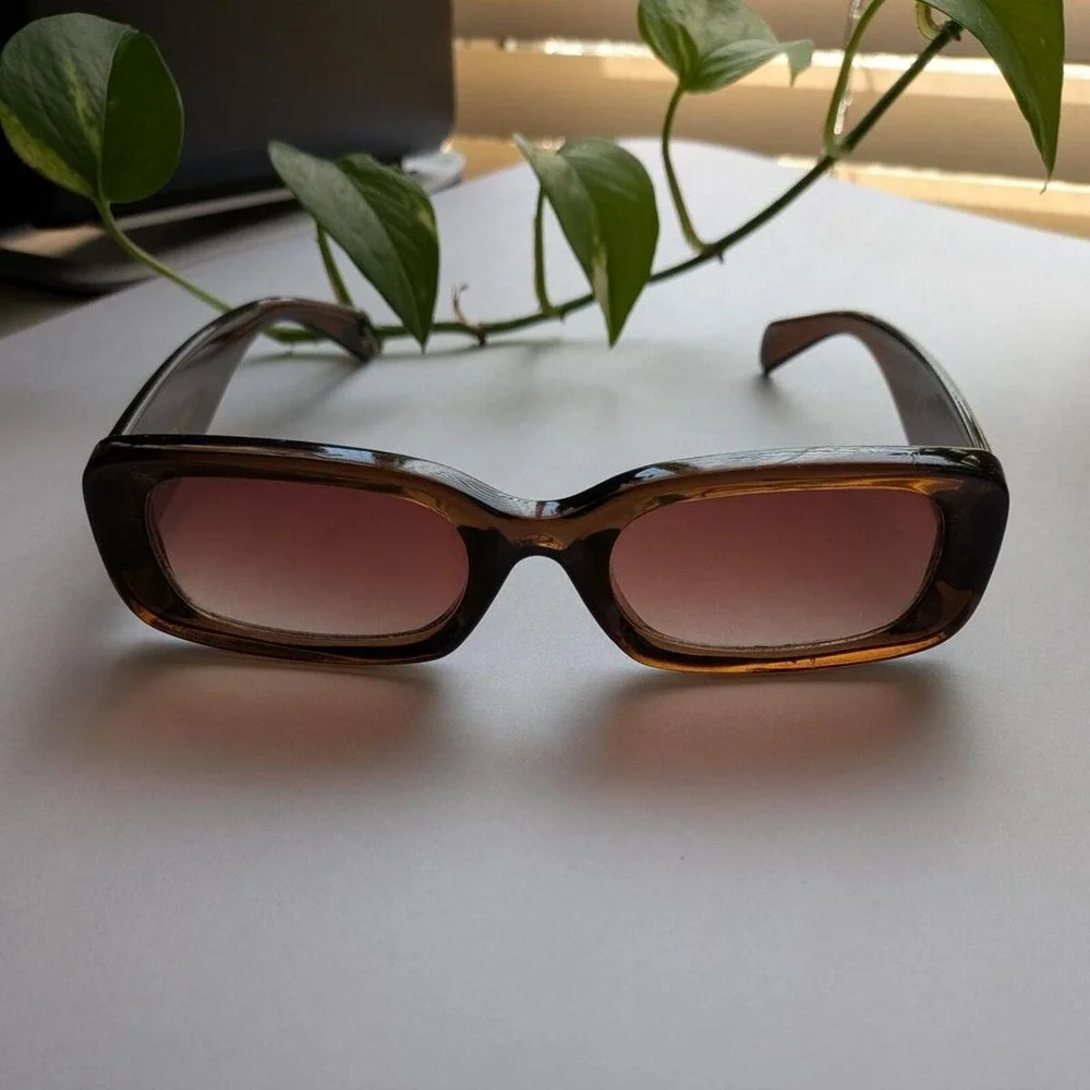 Bershka Retro Y2K‎ Tortoiseshell Rectangle Sunglasses Brown 9206/419/700